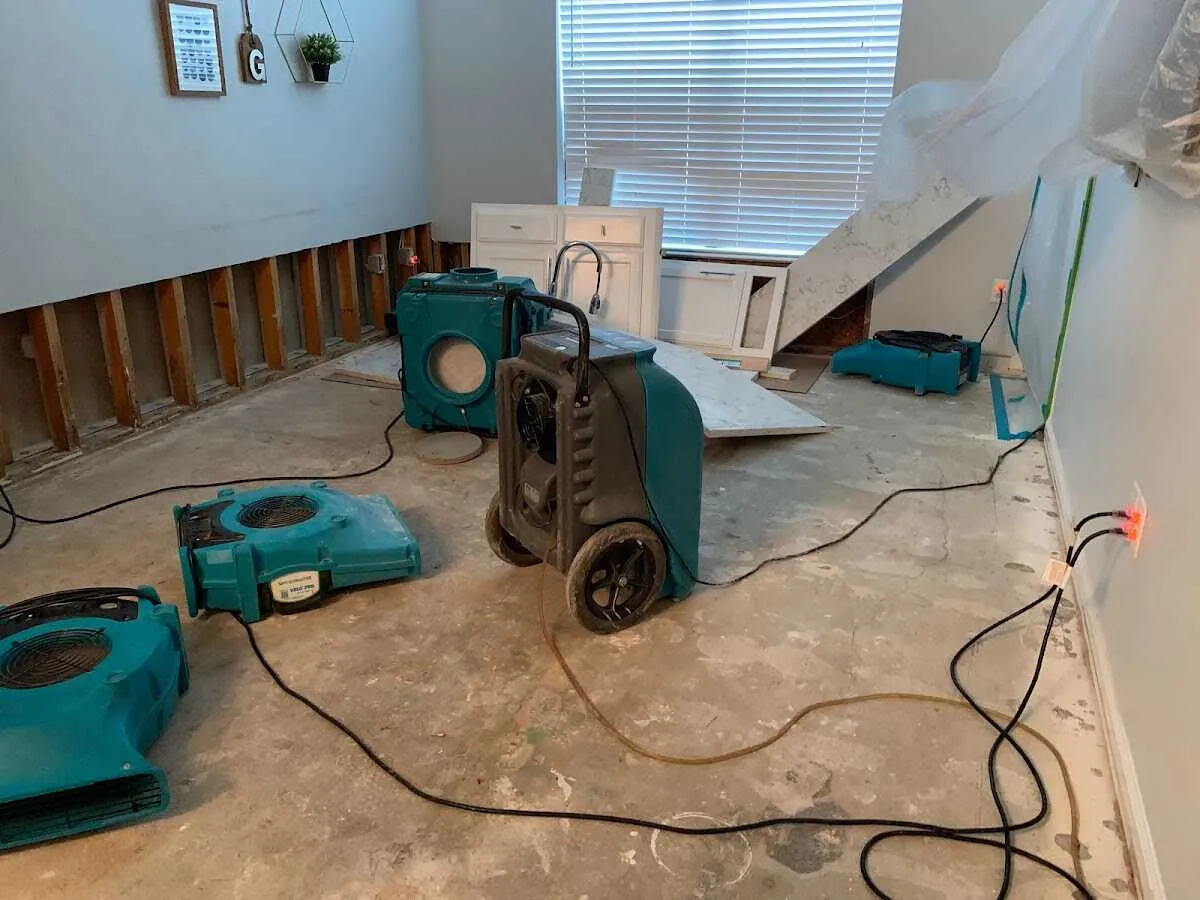 Dehumidifier in flood-cut room for Water Damage Restoration in Haysville
